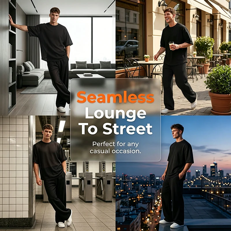 🎁2026 New Arrivals 50% OFF💥Men's T-Shirt & Wide-Leg Pants 2-Piece Set - Image 5