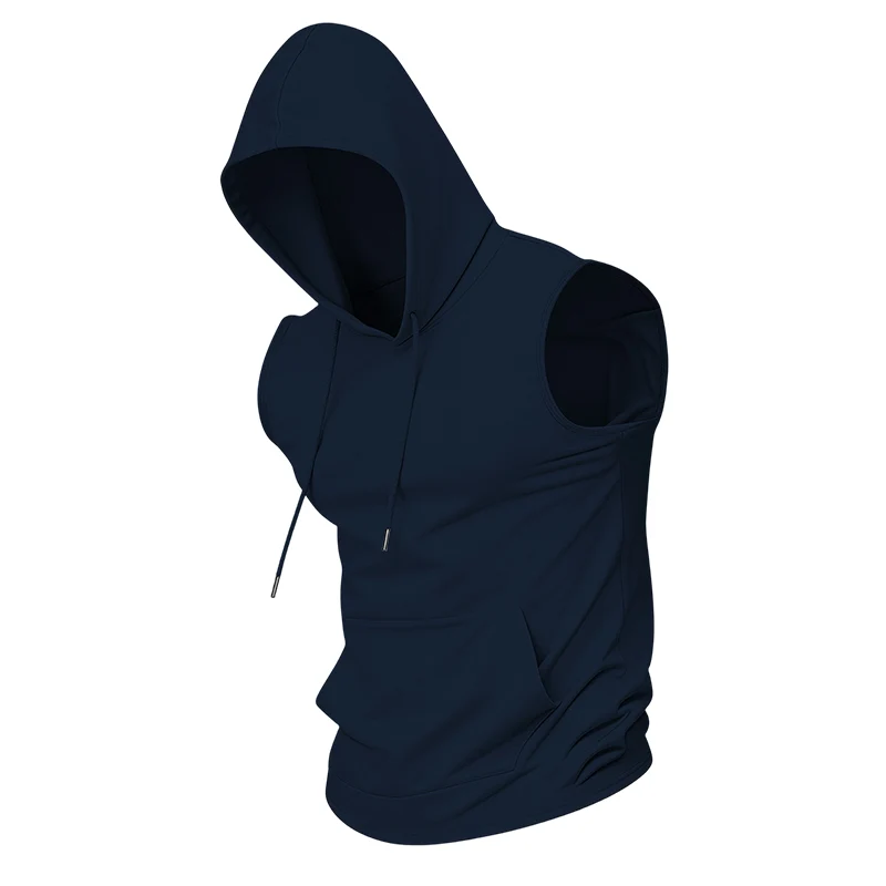 🔥 Sleeveless Hooded Sports Top💧 Moisture-wicking · Quick-drying and friction-resistant🧢 Hooded for sun protection and wind resistance · 🏋️ Perfect for weightlifting, running, or casual wear - Image 3