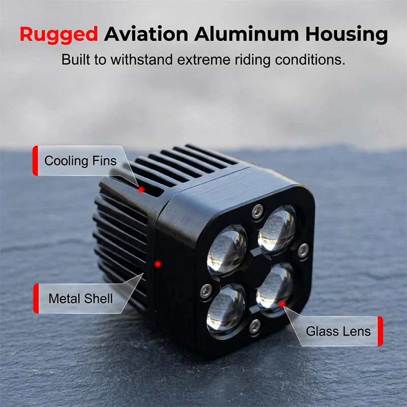High-Power Quad-Lens Motorcycle LED Spotlight - Image 6