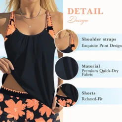 Alternative view of 🏖️Summer Hot Sale 53% OFF🌼Women's Print Tankini & Shorts 2-Piece Swimwear Set