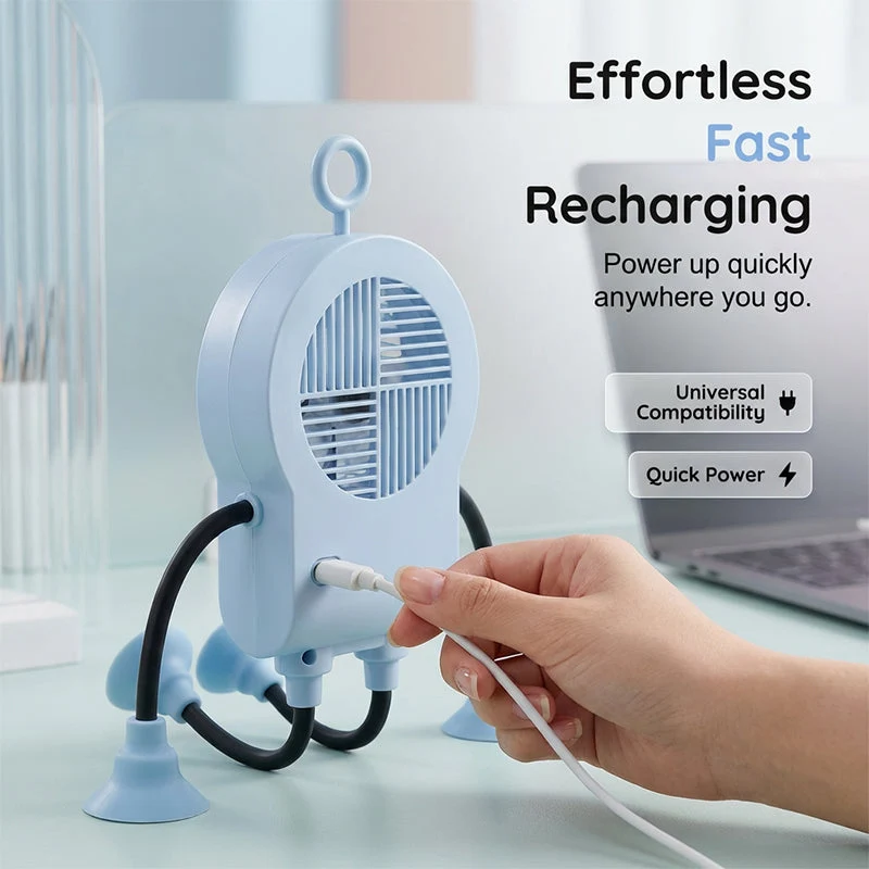 Flexible Robot Desk Fan with LED Light - Image 15