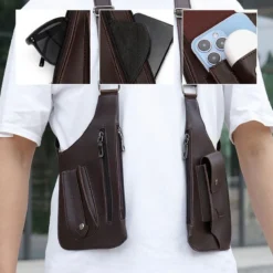 Alternative view of 🖤Men's Anti-Theft Multi-Pocket Double-shoulder Tactical Bag