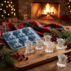 🐮6‐Cavity Mini Highland Cow Ice Cube & Dessert Mold 🧊🍪 Cute 3D Ice for Drinks, Parties & Gifts💕