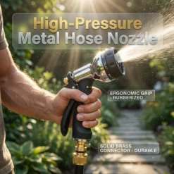 Heavy-Duty Metal Garden Hose Nozzle Sprayer