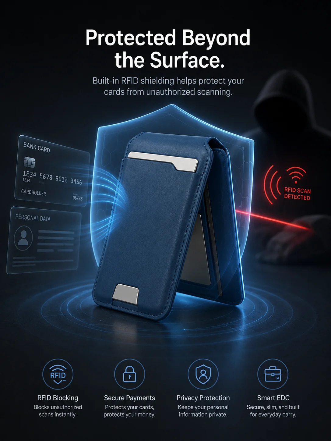 Smart MagSafe Wallet Made of Genuine Nappa Leather – with Apple Find My™ & Google Find Hub™, RFID Protection, and Wireless Charging. - Image 11