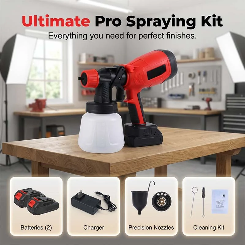 π¨π Cordless paint sprayer β 2 batteries, versatile, for painting & gardening! - Image 9