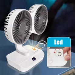 ⏳Time-limited Special⏰Desktop Oscillating Dual Head Fan🌬️ Powerful, Silent, Versatile😎