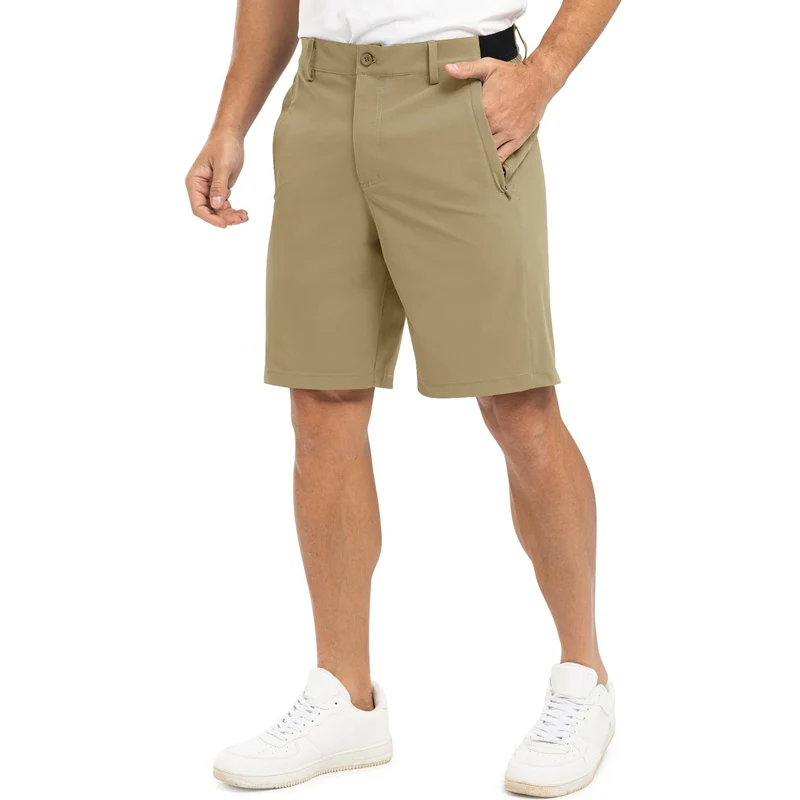 Men's Solid Color Flat Front Shorts - Image 14