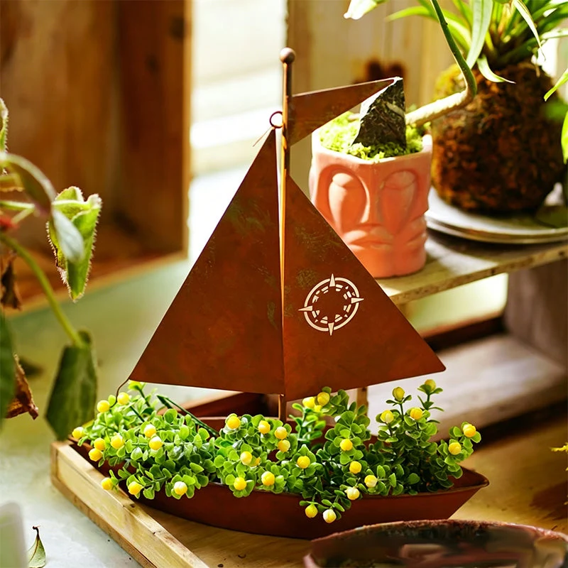 โต 50% OFF NOW! ๐ฑ Rustic Sailboat Metal Planter โ Handcrafted, weather-resistant & perfect for succulents, herbs or flowers โ charming garden or shelf decor ๐ก - Image 5