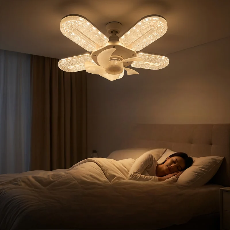 Crystal-Effect LED 5-Blade LED Fan Light - Image 4
