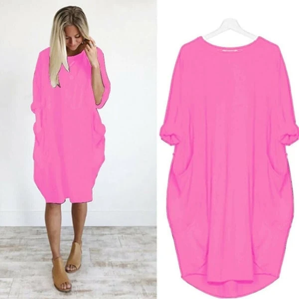 Hot sale💝 Women Casual Loose Pocket Long Sleeves Dress - Image 10
