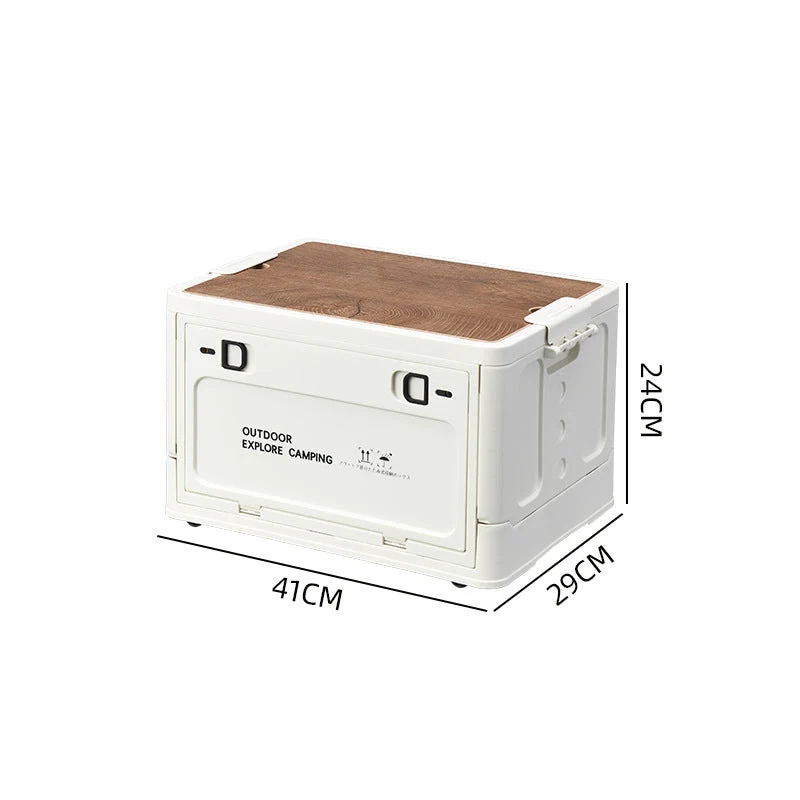 Collapsible Camping Storage Box with Wooden Lid - Image 9