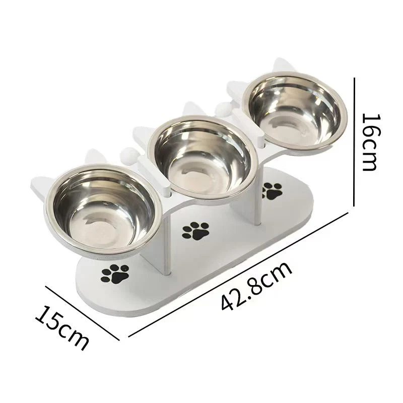 Anti-Slip Elevated 3-Bowl Pet Feeder - Image 9