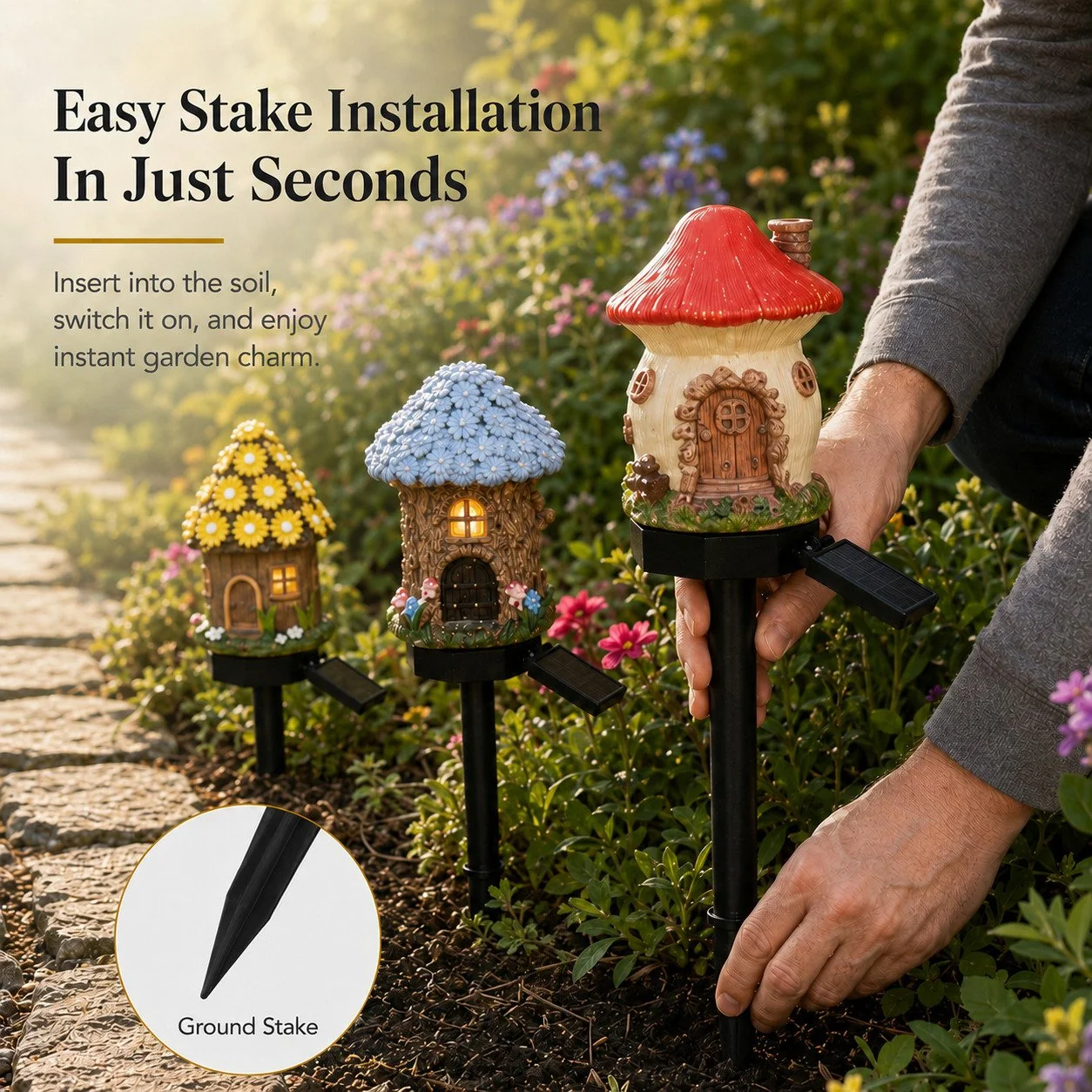 🎁2026 New Arrivals 50% OFF🌙🏡Solar Fairy-Tale Mushroom Cottage Garden Light - Image 6