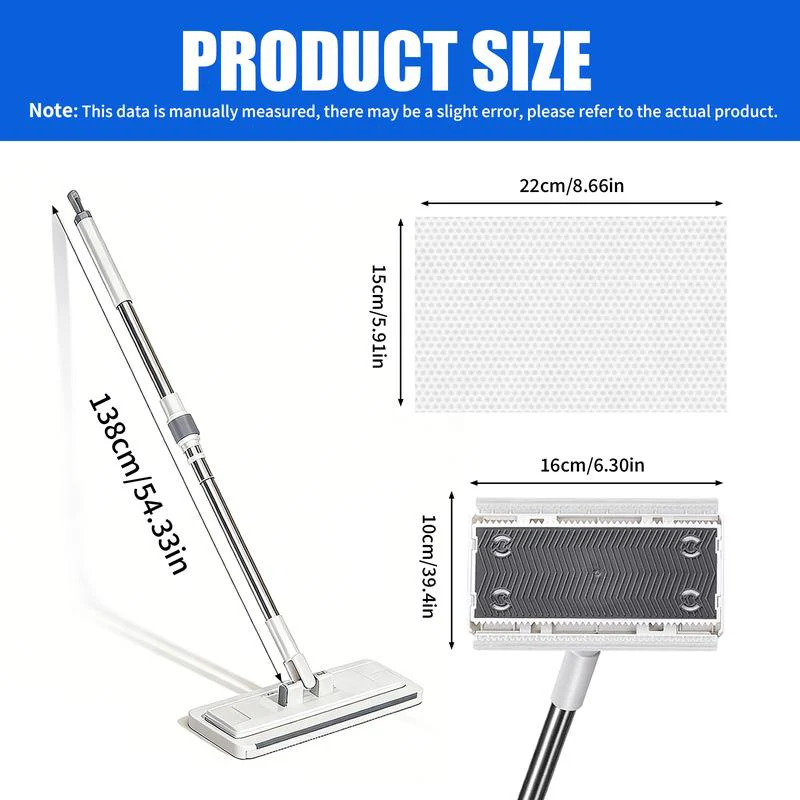 Hands-Free Flat Mop with Universal Cloth Clamp - Image 4
