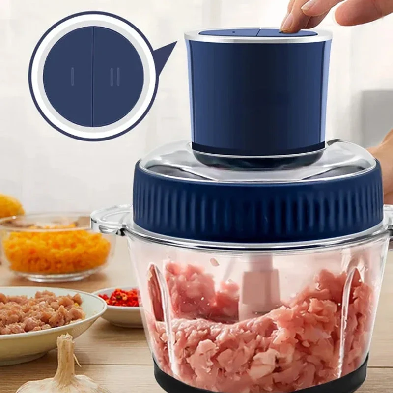 Electric Food Chopper, 2 Gears Speed & 4 Blades - Image 3