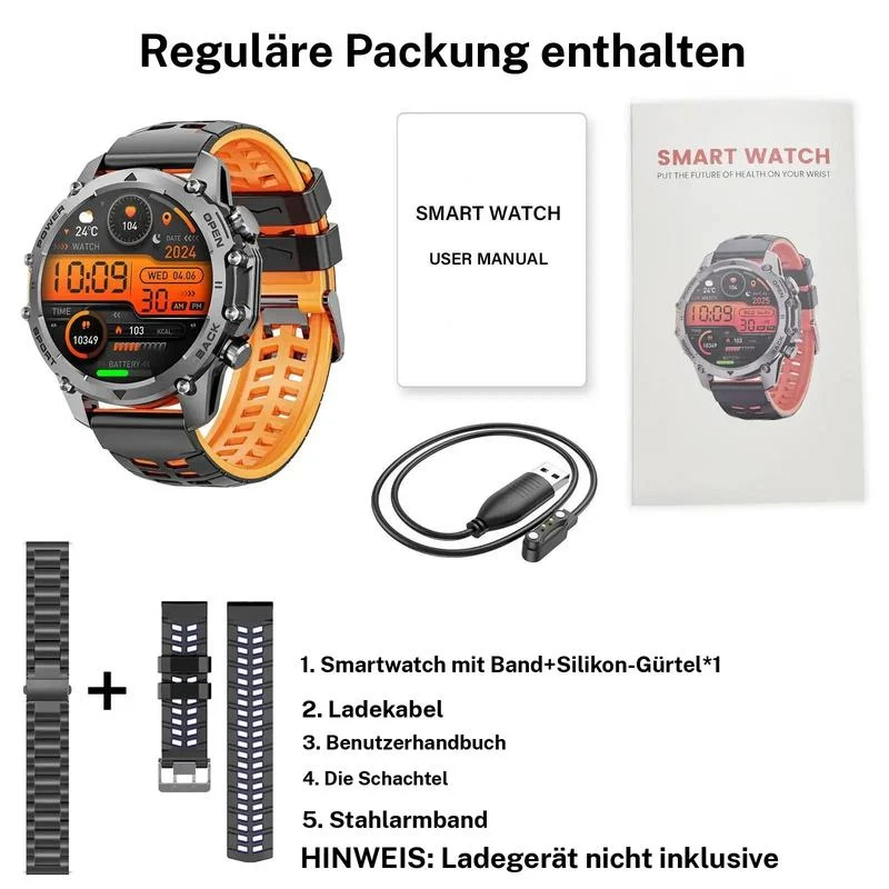 1.52" HD smartwatch for men – Phone calls and music control – Multiple sports modes – IP68 waterproof – Long battery life – Fitness watch for Android and iPhone - Image 8