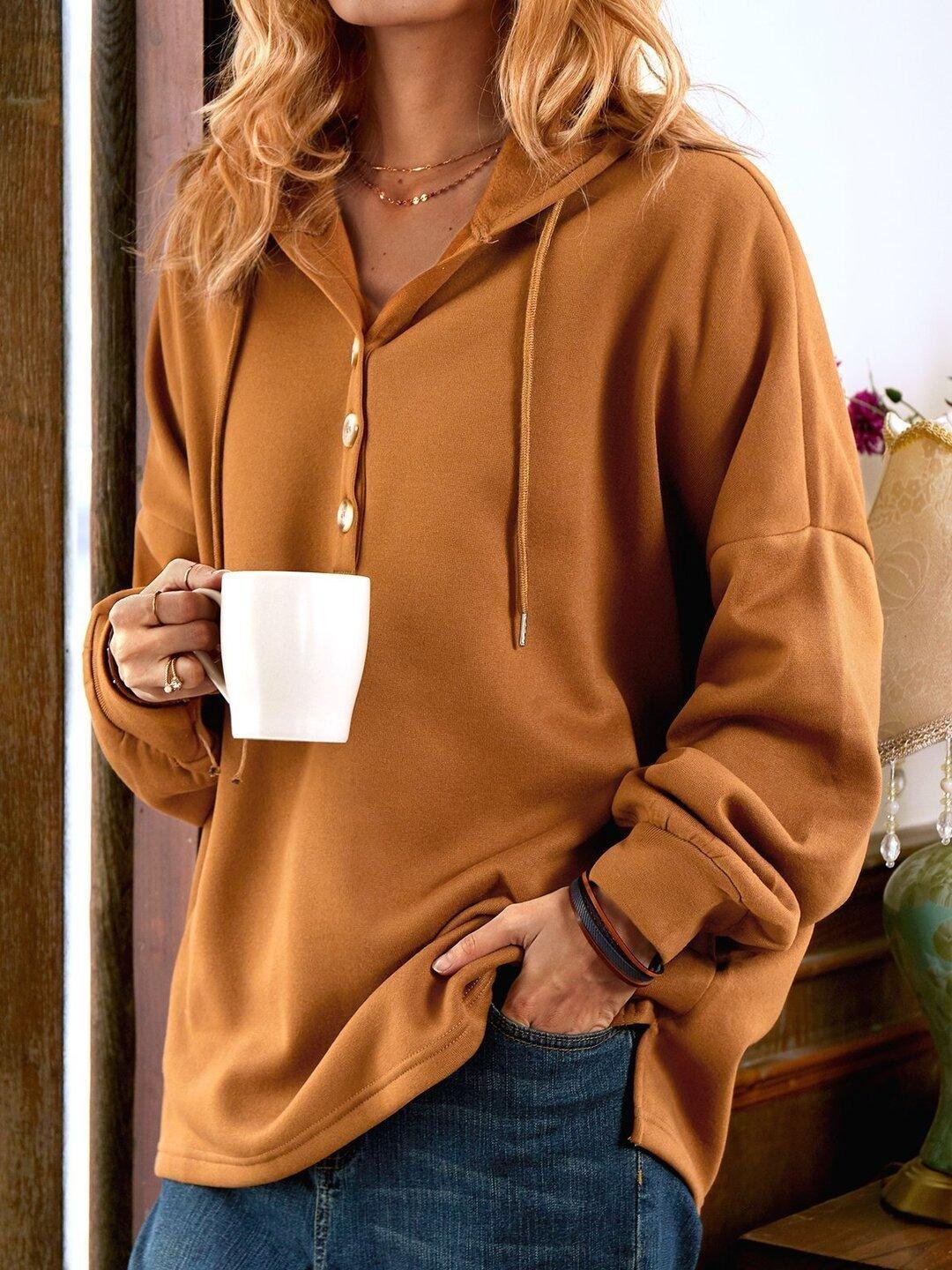 ✨LONG SLEEVE BUTTONED SWEATSHIRT - Image 4
