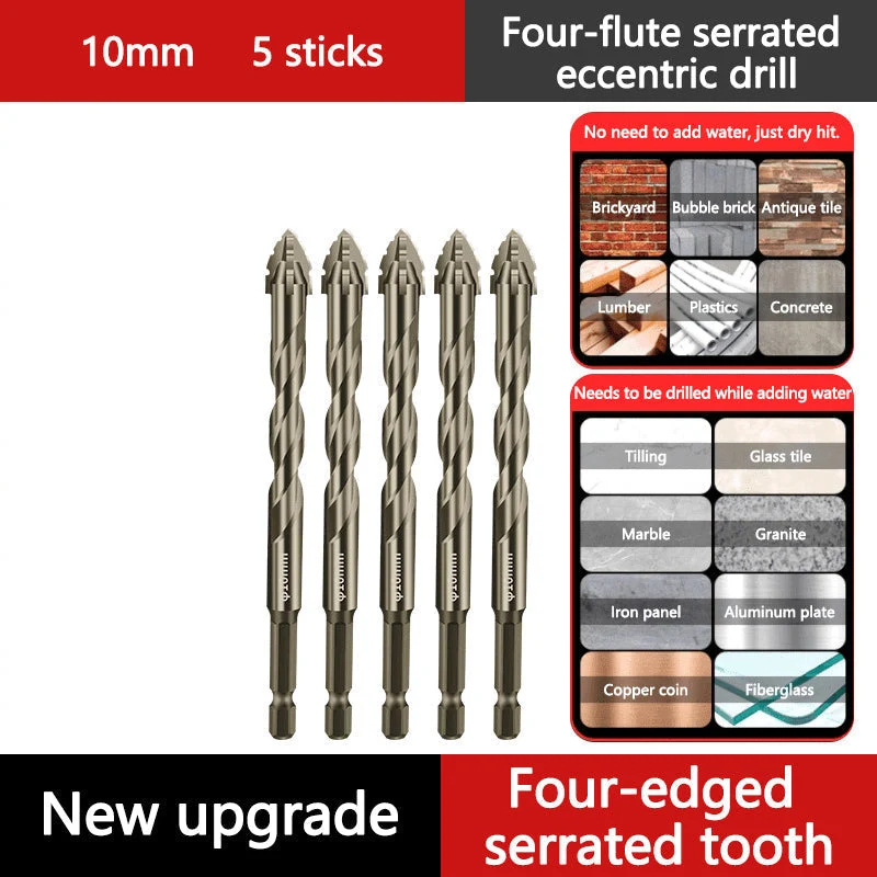 🏆Flash Sale⚡ 50K+ SOLD! 💥High-Strength 4-Flute Serrated Eccentric Drill Bit Kit - Image 18