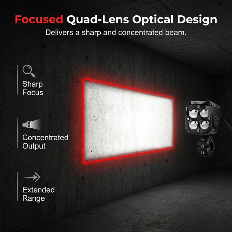 High-Power Quad-Lens Motorcycle LED Spotlight - Image 4