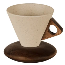 Alternative view of Vintage Coffee Mug with Wooden Handle & Saucer