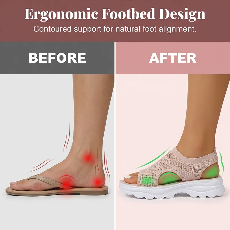 Women's Breathable Mesh Platform Sandals - Image 5