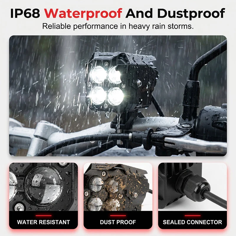 High-Power Quad-Lens Motorcycle LED Spotlight - Image 2