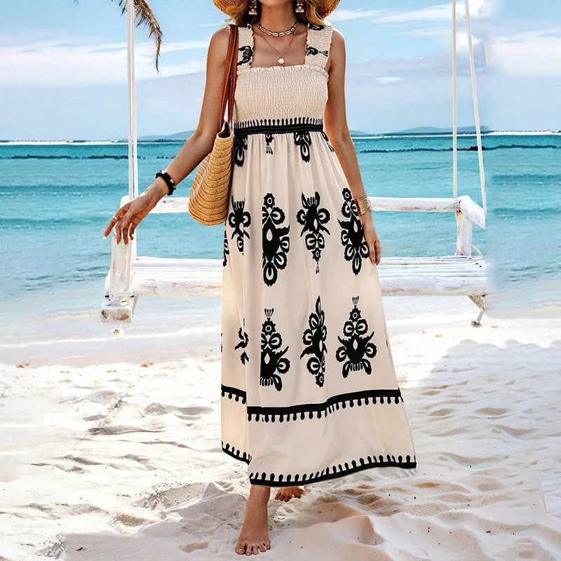 Women’s Summer Print Sleeveless Flowy Long Dress - Image 4