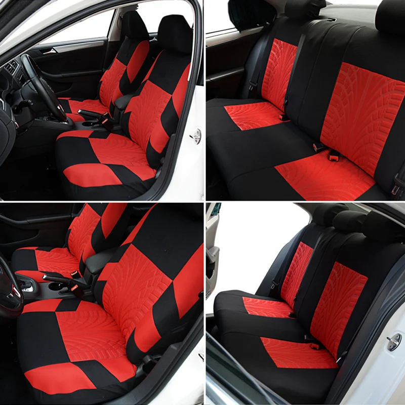 Car Seat Cover Set with Tire Tread Pattern - Image 4
