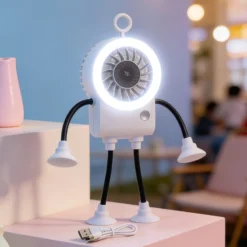 Alternative view of Flexible Robot Desk Fan with LED Light