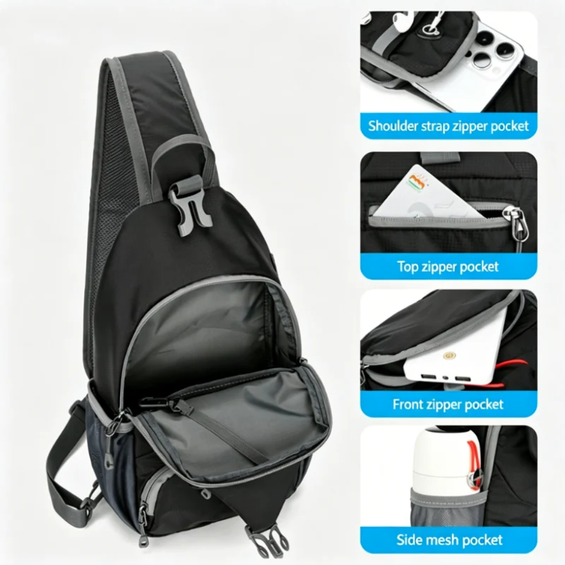 π 50% OFF NOW! π§ Men's Outdoor Sling Bag β Multi-Pocket, Water-Resistant & Breathable β Perfect for Travel & Daily Use β¨ - Image 5