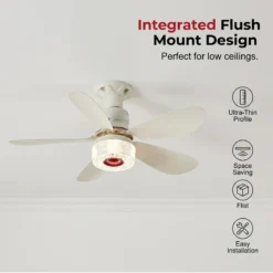 Alternative view of 🔥Summer Special🌬️3-in-1 Ceiling Fan with Light and Bluetooth Speaker💡🔊