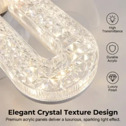 Alternative view of Crystal-Effect LED 5-Blade LED Fan Light