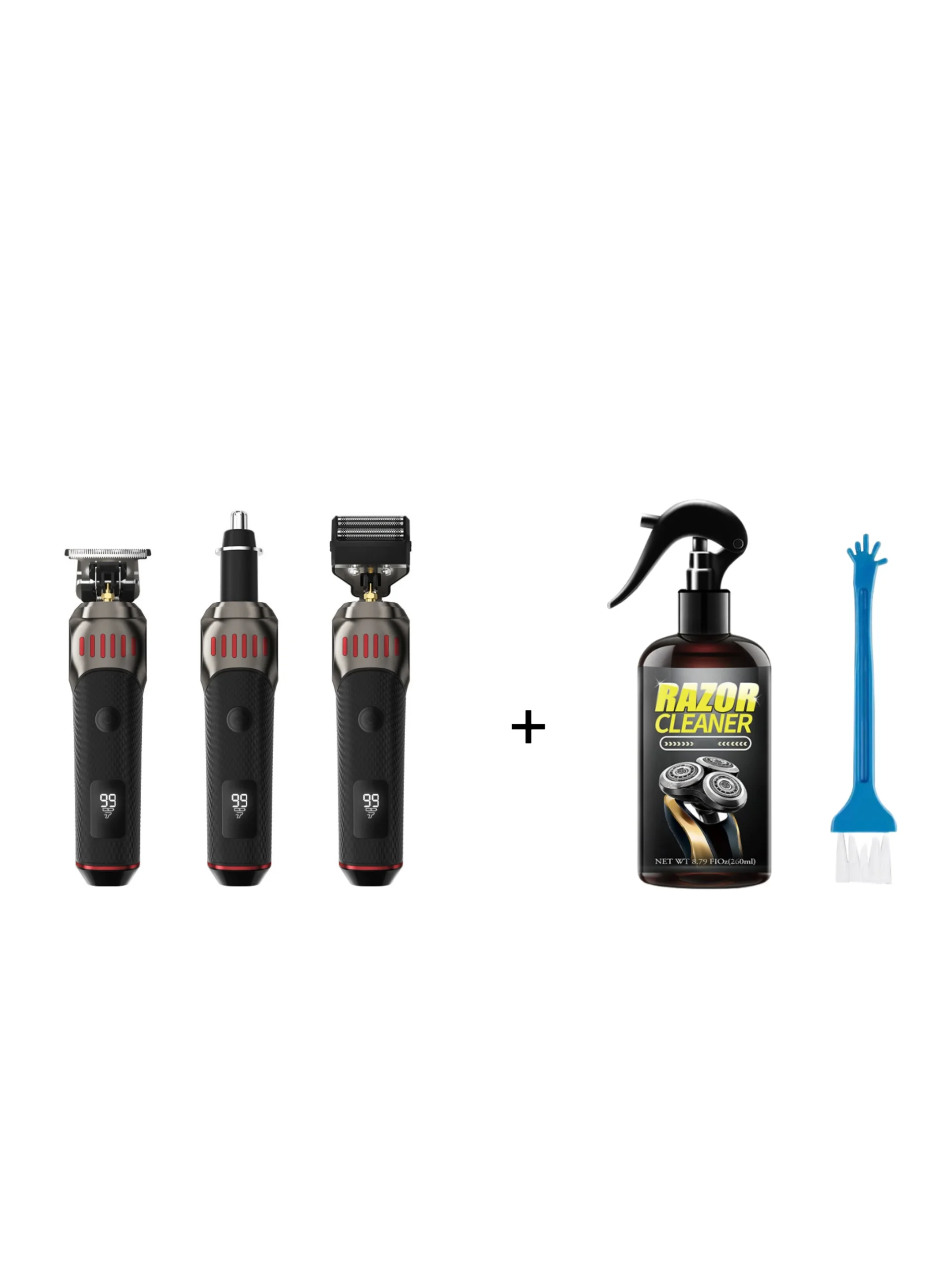 ⏳LIMITED TIME: 50% OFF! 🏆Luxe 3-in-1 Professional Men’s Grooming Set – T-Blade Trimmer, Foil Shaver & Nose Trimmer – With LED Display & USB Rechargeable - Image 12