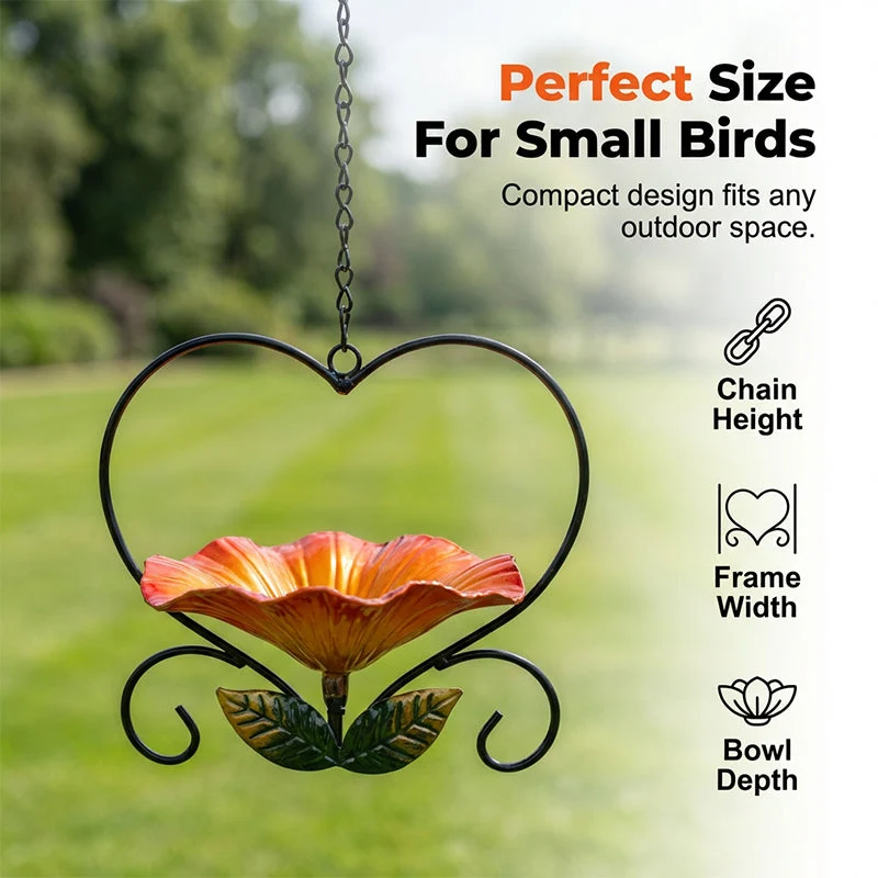 🐦 50% OFF NOW! 💖 Heart-Shaped Bird Feeder – Floral Design, Hanging, Rust-Resistant & Perfect for Backyard or Balcony 🏡 - Image 5