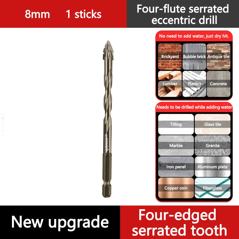 🏆Flash Sale⚡ 50K+ SOLD! 💥High-Strength 4-Flute Serrated Eccentric Drill Bit Kit - Image 22