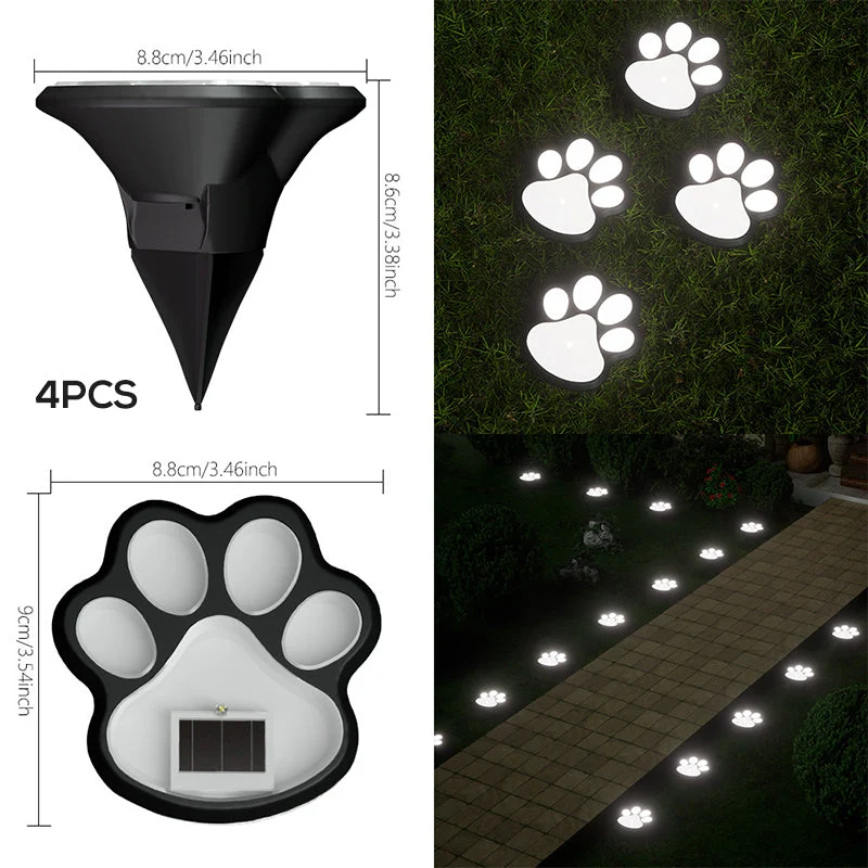 Solar Paw Print Garden Lights - Image 9