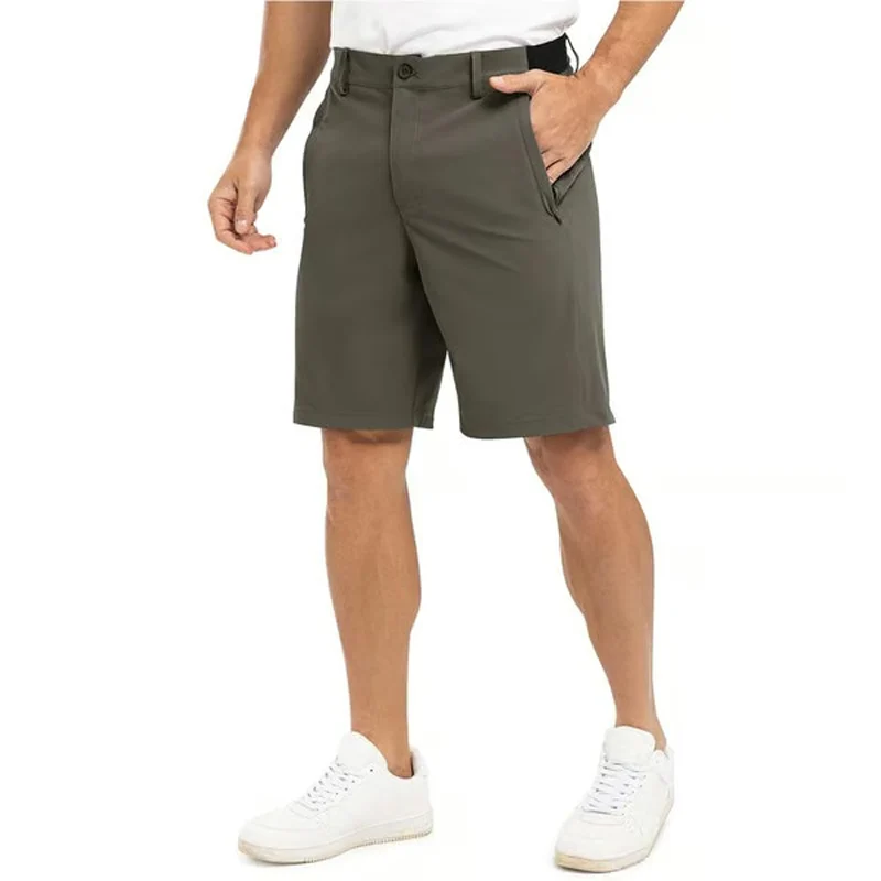 Men's Solid Color Flat Front Shorts - Image 3