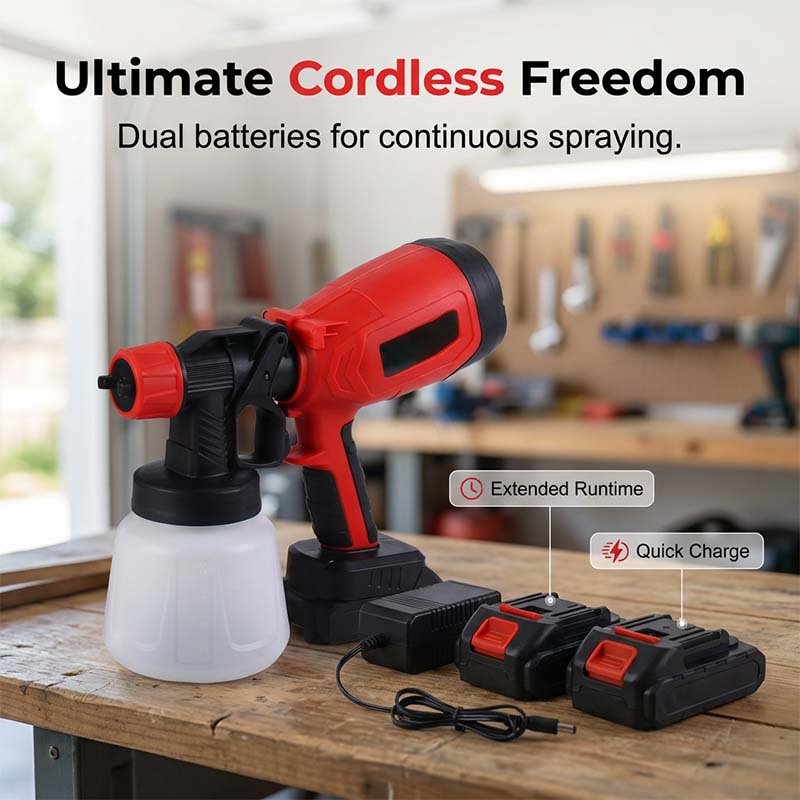 π¨π Cordless paint sprayer β 2 batteries, versatile, for painting & gardening! - Image 5