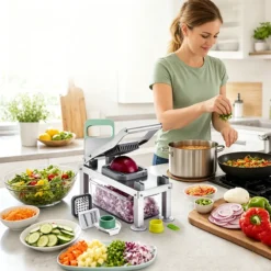 Multifunctional 9-Blade Food Chopper with Storage Container