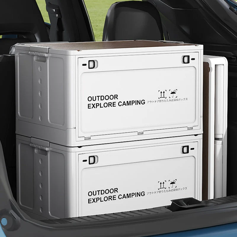 Collapsible Camping Storage Box with Wooden Lid - Image 11