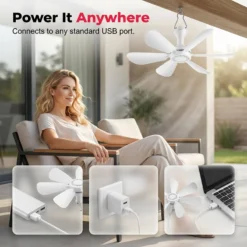 Alternative view of 💥Hot Sales-49% OFF🔥Portable USB Ceiling Fan with 6 Blades