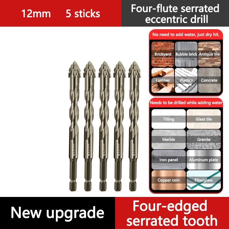 🏆Flash Sale⚡ 50K+ SOLD! 💥High-Strength 4-Flute Serrated Eccentric Drill Bit Kit - Image 19