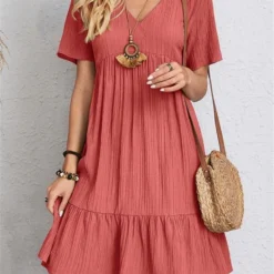 Alternative view of 🔥Hot Sale 49% OFF💝Retro V-neck Loose Casual Dress