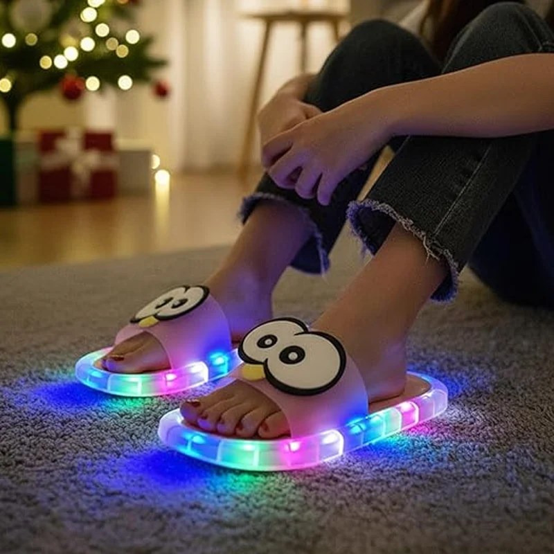 π§ 50% OFF NOW! π‘ LED Cartoon Slippers β Vibrant Light-Up Sole & Cute Penguin Design β Flexible PVC & Easy Slip-On π - Image 3