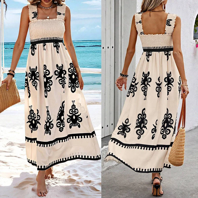 Women’s Summer Print Sleeveless Flowy Long Dress - Image 2