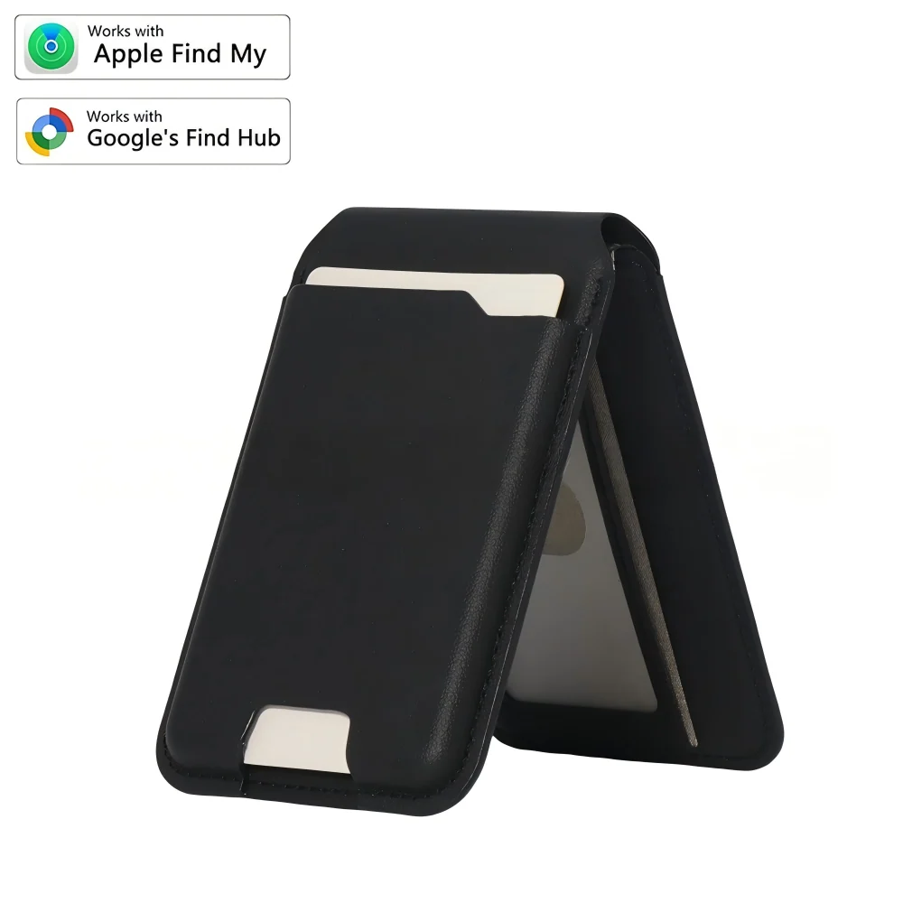 Smart MagSafe Wallet Made of Genuine Nappa Leather – with Apple Find My™ & Google Find Hub™, RFID Protection, and Wireless Charging.