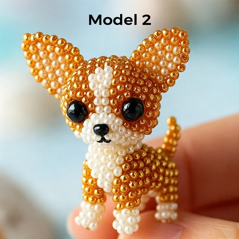 Colorful Beaded 3D Dog Model Kit - Image 2