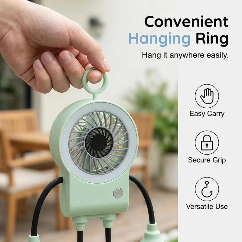 Flexible Robot Desk Fan with LED Light - Image 13