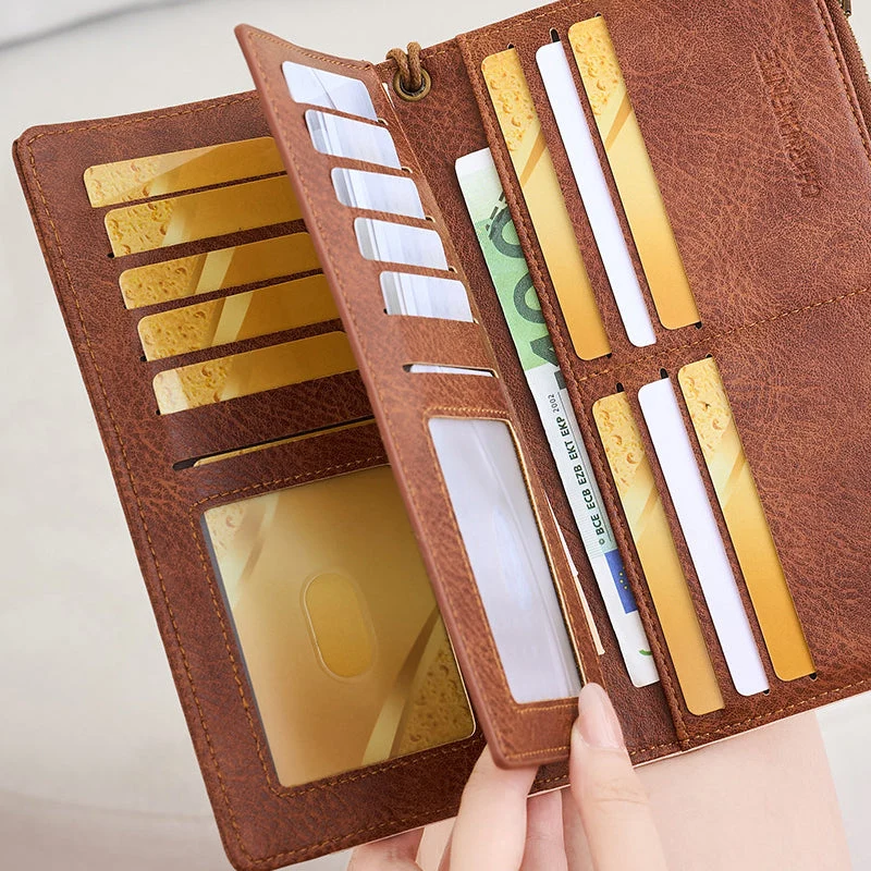 Women's Retro Style RFID Blocking Tri-fold Wallet - Image 10